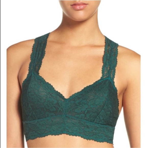 Free People Galloon Emerald Green Lace Racerback Bralette Sizes Small & Medium - Picture 3 of 7
